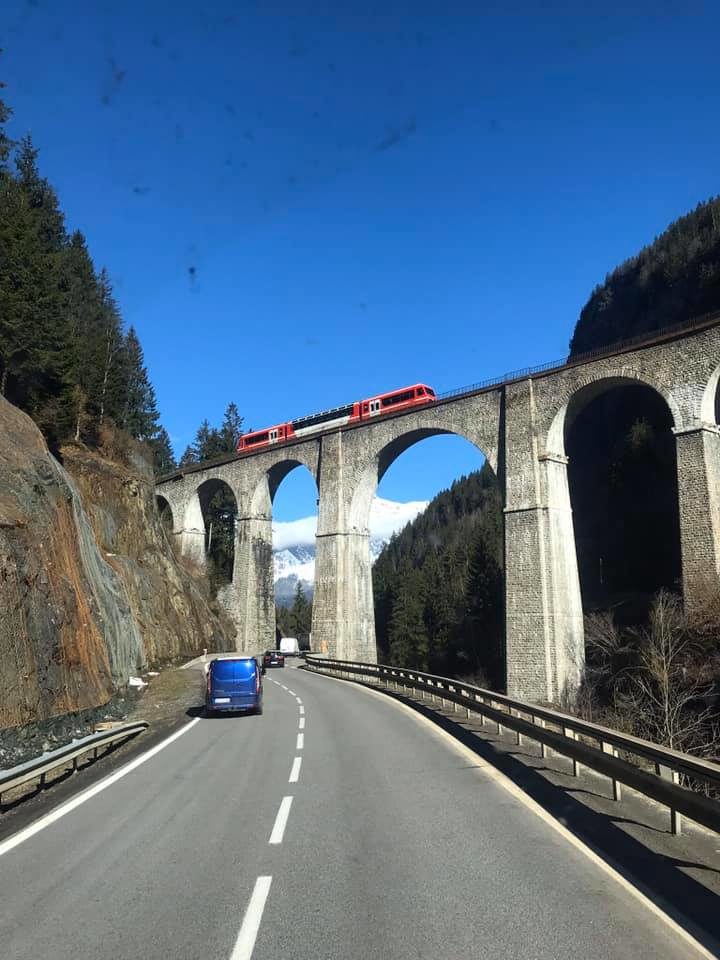 Smart Moves road train en route to the Pyrenees